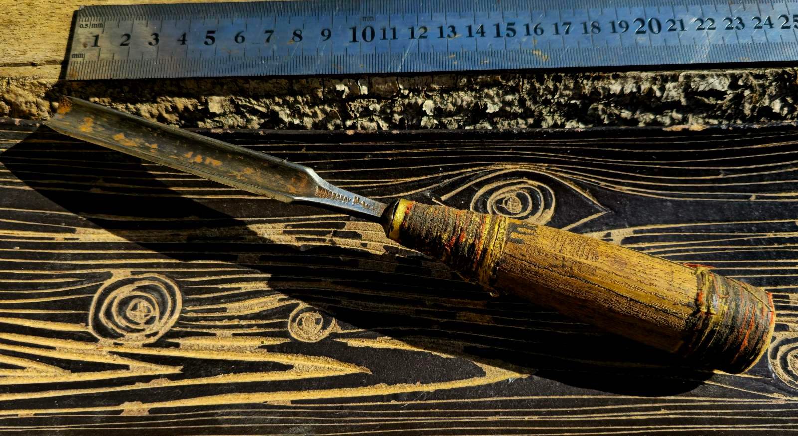 Parduodamas senovinis Robert Sorby pusapilnis kaltas | Cast Steel | Sheffield