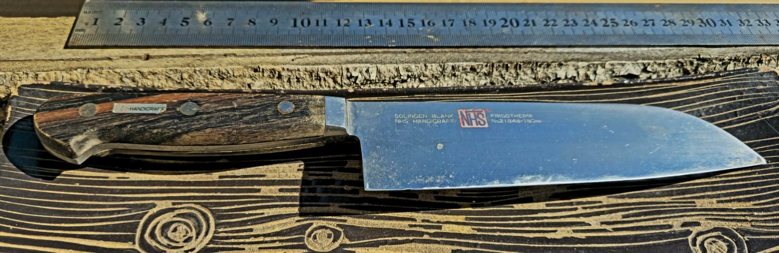 Parduodamas vokiškas „NHS Handicraft“ Santoku peilis - Image 3